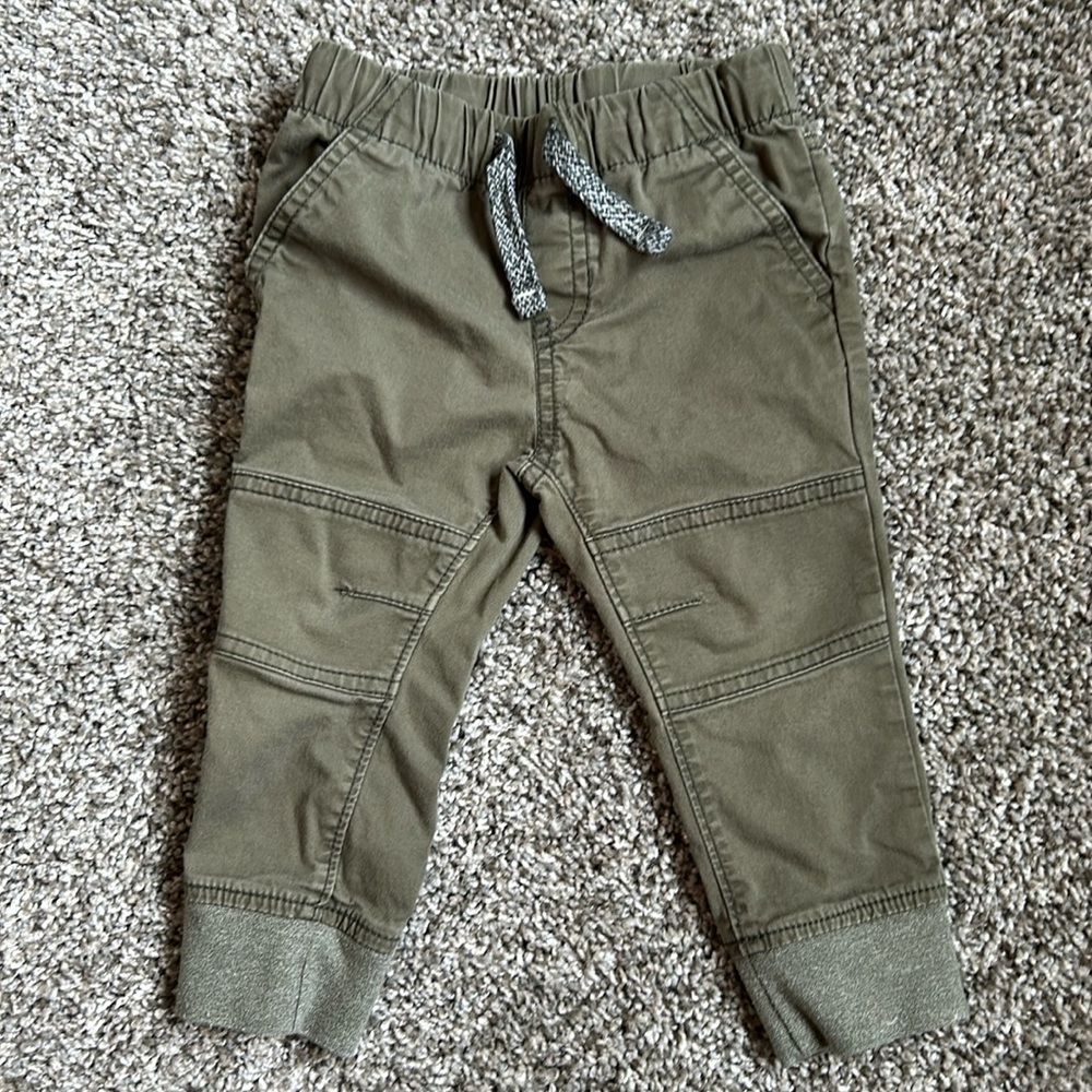 Cat and Jack toddler boy drawstring cargo pants army green 18 months